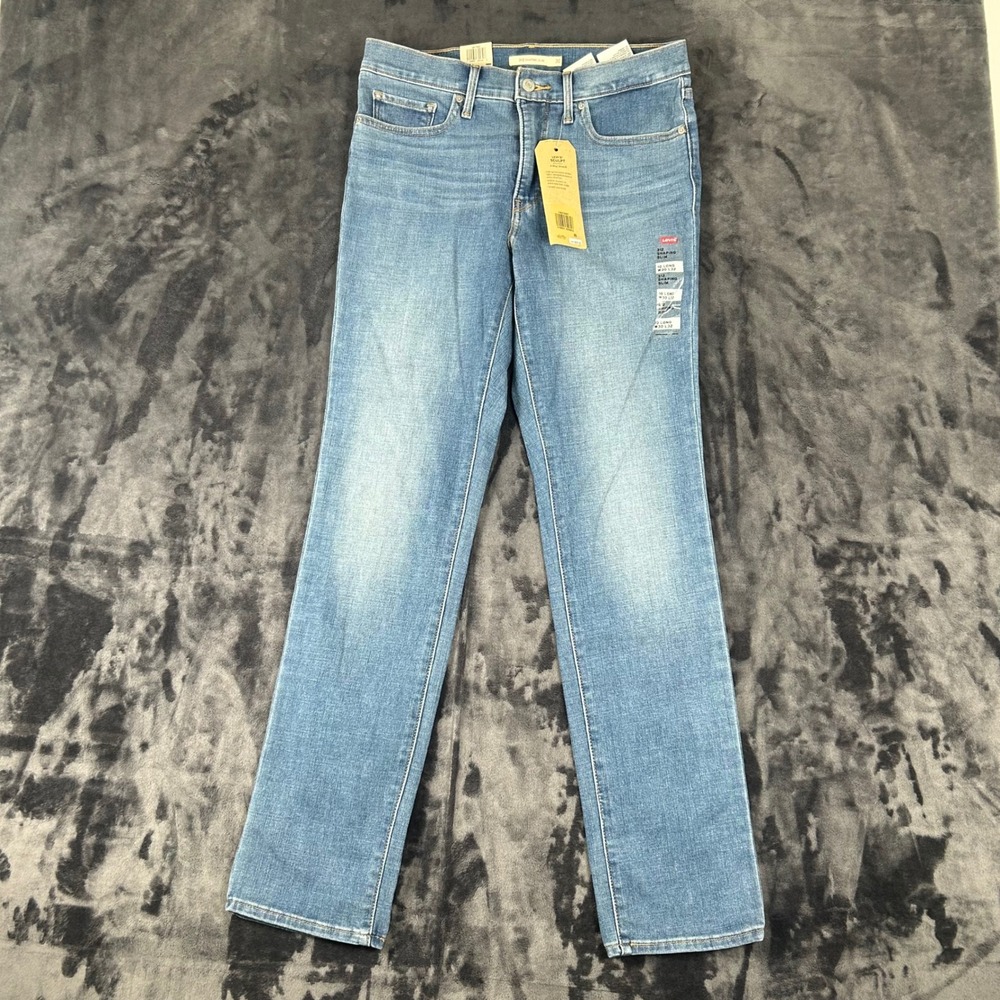 NWT Levi's 312 Shaping Slim Jeans Womens 10 Long W30 L32 Blue Sculpt Stretch